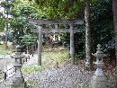 天津神社参道に設けられた石鳥居と石燈篭