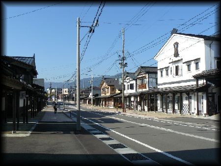 北国街道塩沢宿の町並み画像