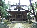 藤基神社拝殿正面と石造狛犬