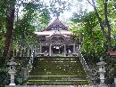 関山神社参道石段から見上げた社殿