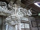 西福寺開山堂向拝木鼻に施された象と童子と獅子の写真